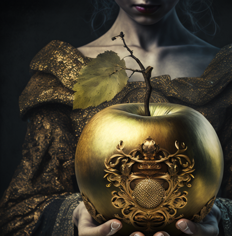 Eris Holding an apple